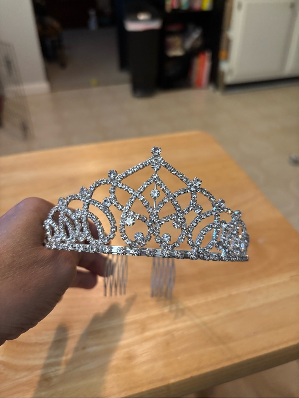 David's Bridal Silver Rhinestone Tiara Hair Comb